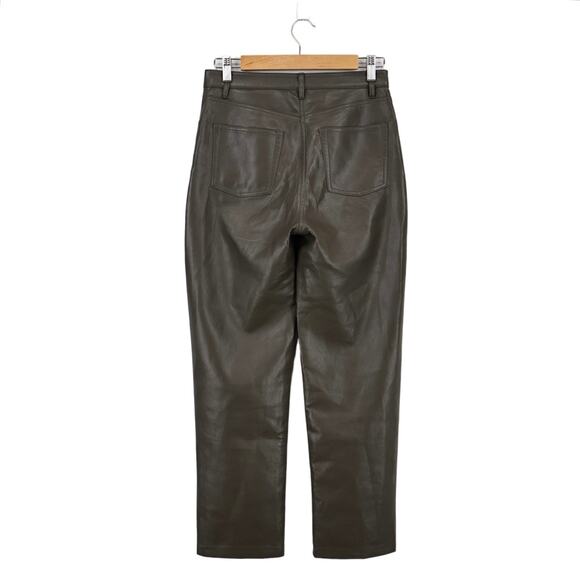 Aritzia Wilfred The Melina Pant Vegan Leather In Rich Mocha Brown Size 4 - Picture 2 of 7